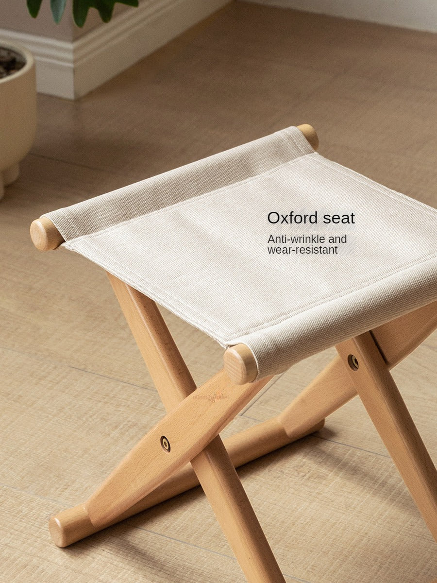 Beech solid wood outdoor portable folding stool