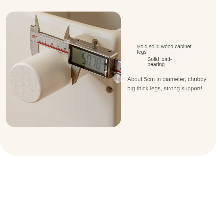 Rubber Solid Wood Cream Style Rack Combination Cabinet