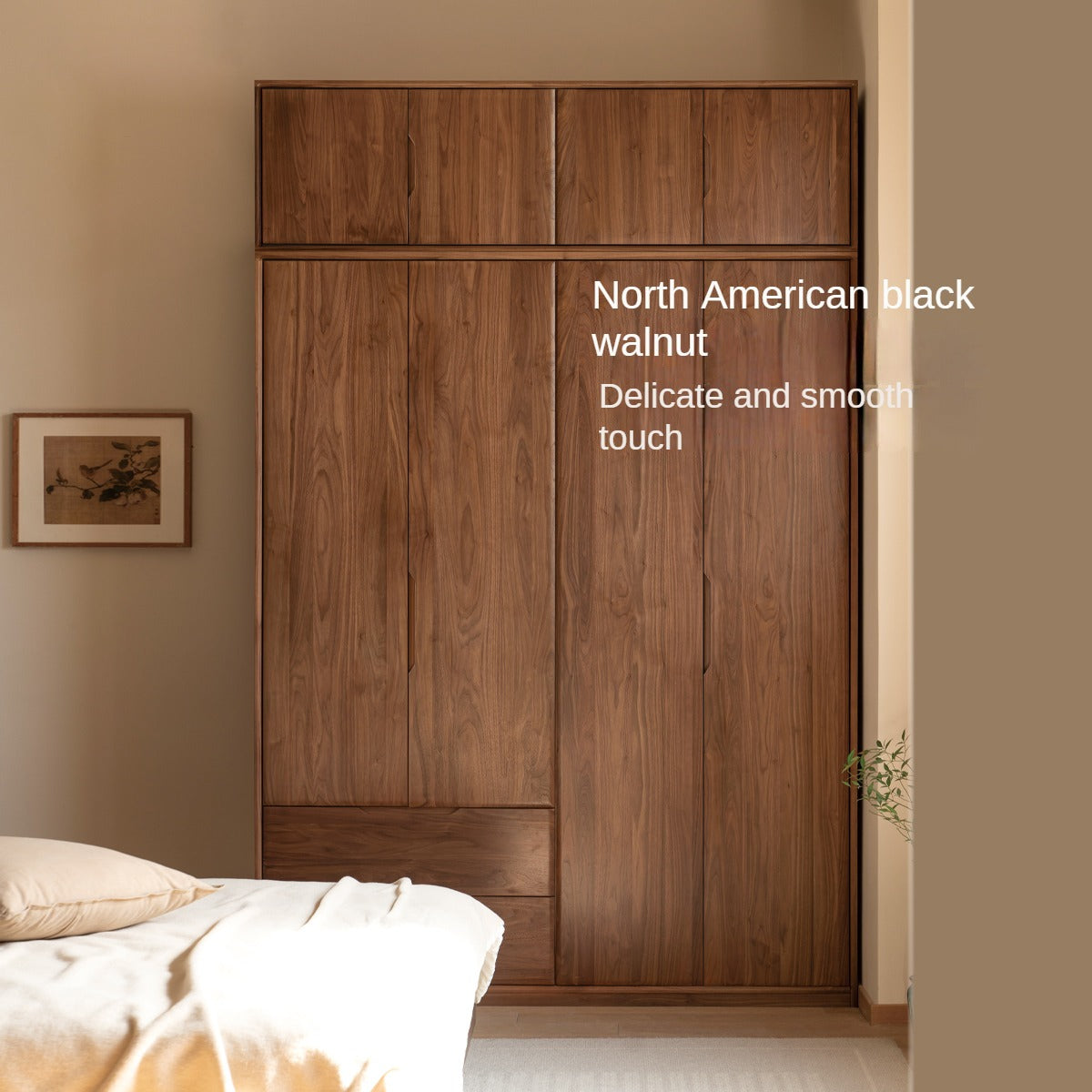 Black Walnut Solid Wood Large Wardrobe.