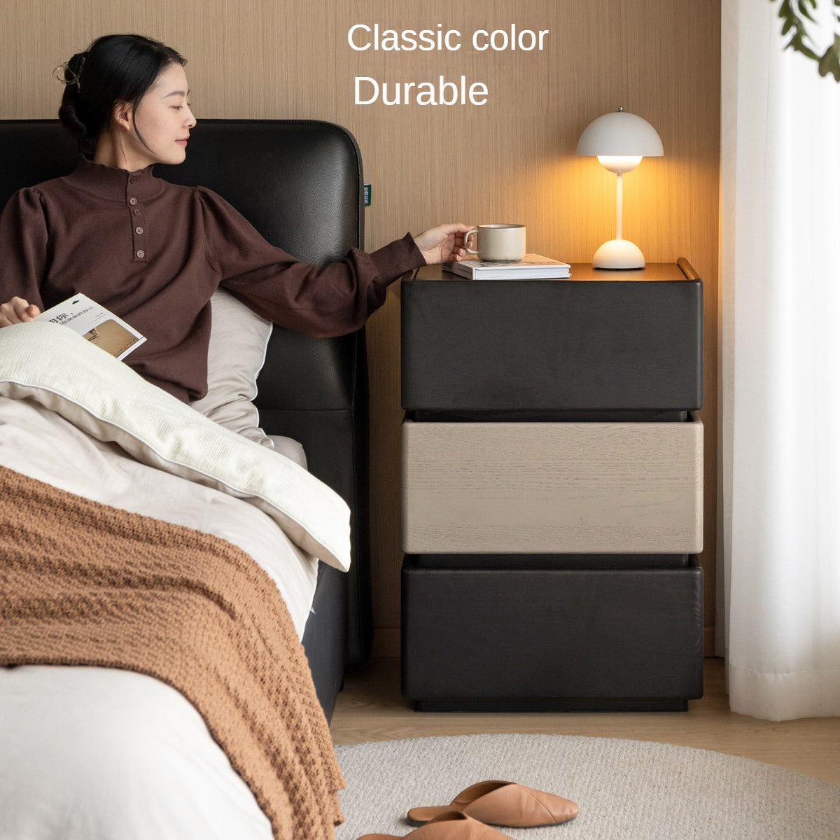 Oak Solid Wood Light Luxury Side Table