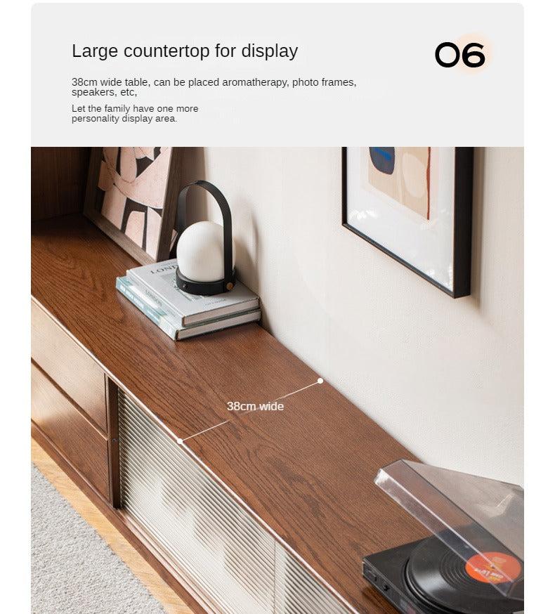 Oak, Solid Rubberwood TV Wall Cabinet.