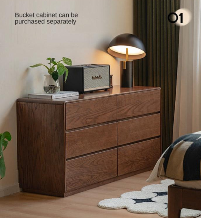 Oak Solid Wood Retro Style Retractable Dressing Table.