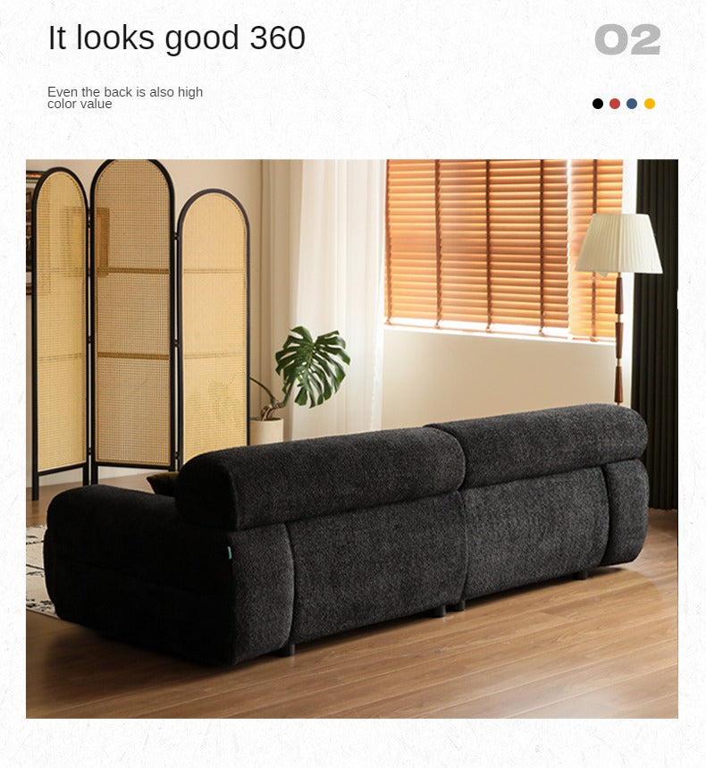 Fabric Sofa French Retro Three-seat Straight Sofa.