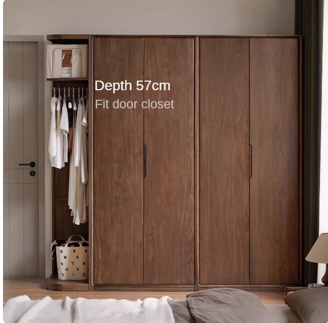 Black Walnut Solid Wood Storage Rack Floor Corner Hanger.