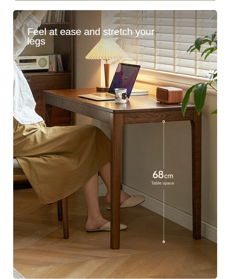 Oak, Beech Solid Wood Walnut Color Office Desk