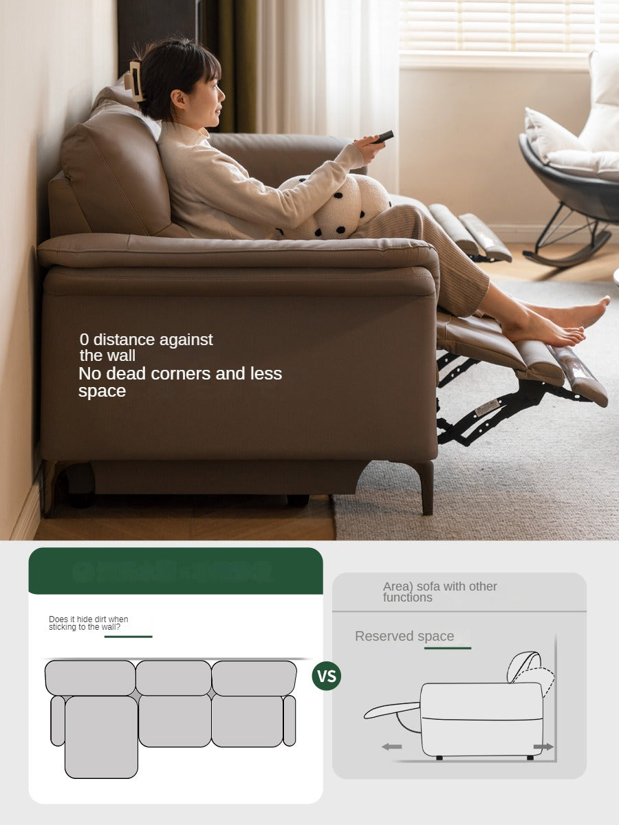 First Layer Leather Multifunctional Electric Telescopic Sofa.