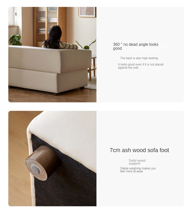 Technology Fabric Sofa Italian Light Luxury Tofu Block Sofa.