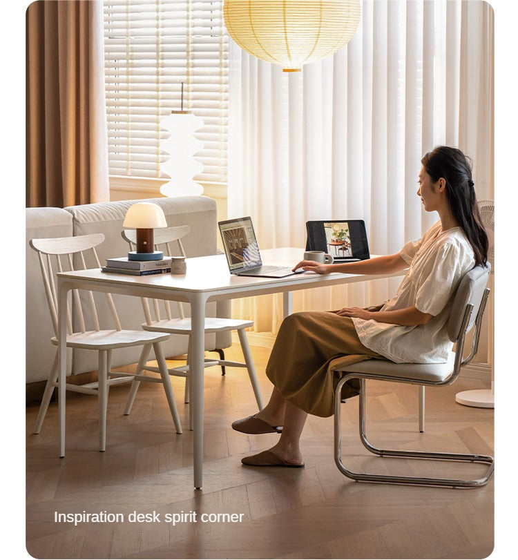 Rock Slab Dining Table Iron-cream