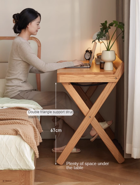 Oak solid wood modern folding table.