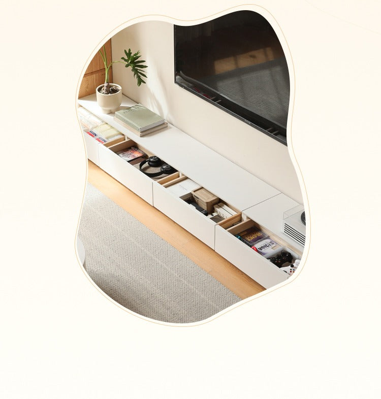 Poplar Solid Wood Floor Rock Plate TV Cabinet.