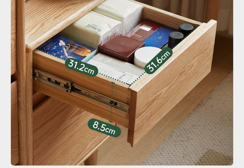 Solid Rubberwood, Oak, Beech Solid Wood Retractable Dressing Table Modern.