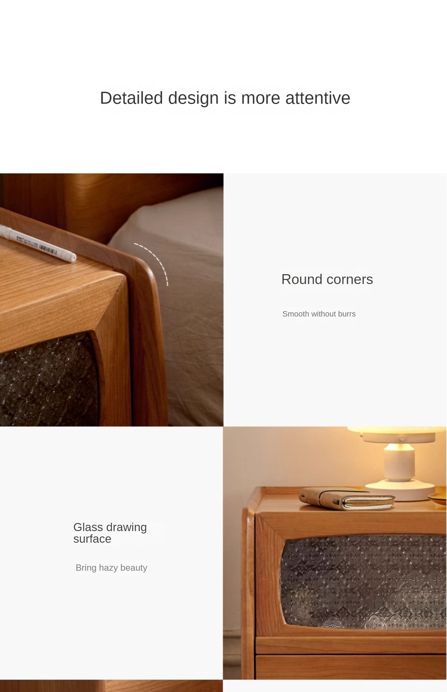 Cherry solid wood Nightstand.