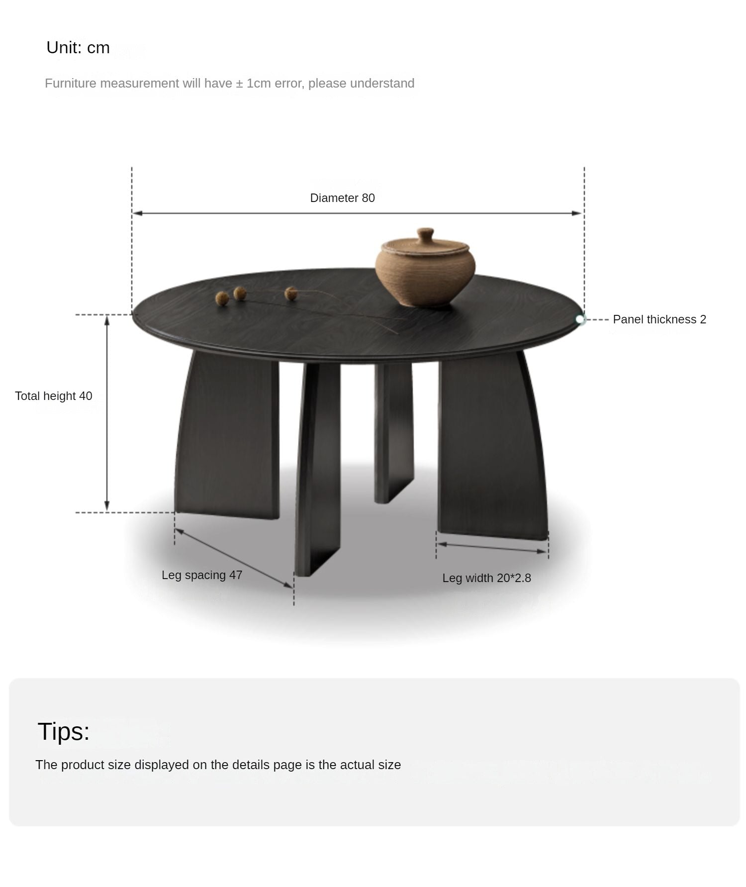 Oak Solid Wood Coffee Table Smoky