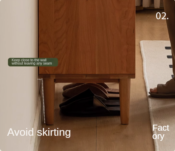 Сherry Solid Wood Rattan Locker Shoe Cabinet