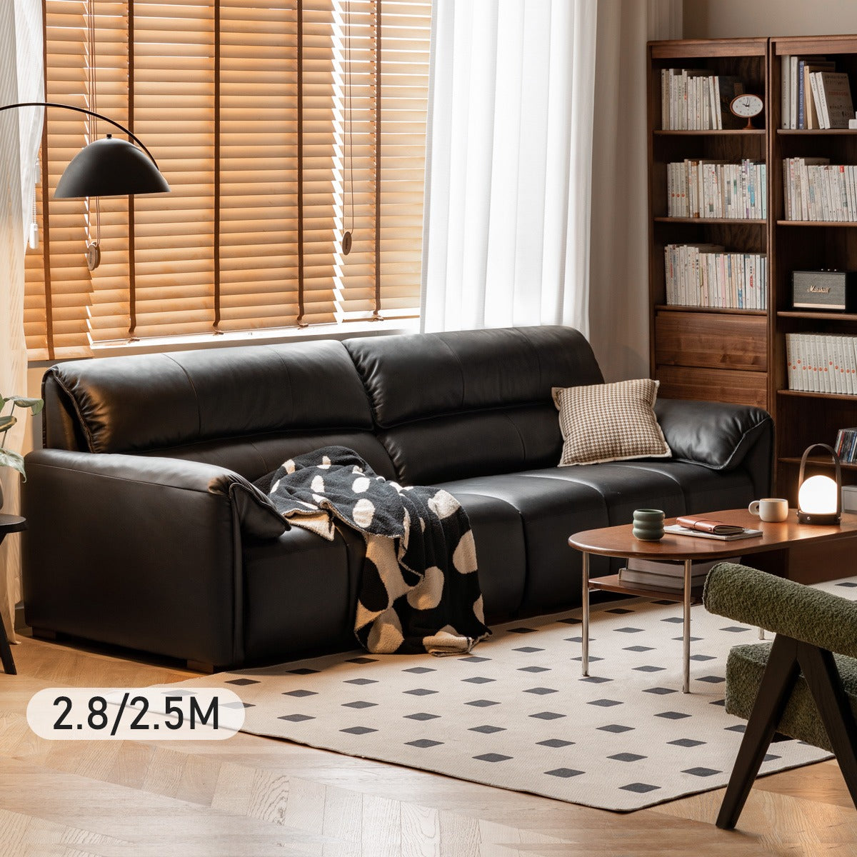 Leather First Layer Yellow Cowhide Piano Key Leather Sofa,