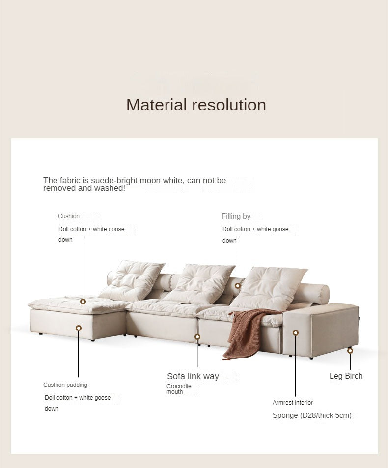 Fabric French Cream Style Modular Sofa.