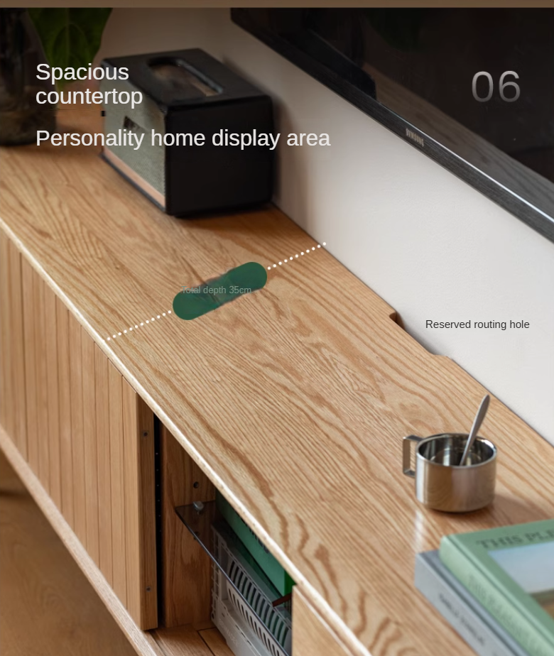 Oak Solid Wood Modern TV Сabinet.