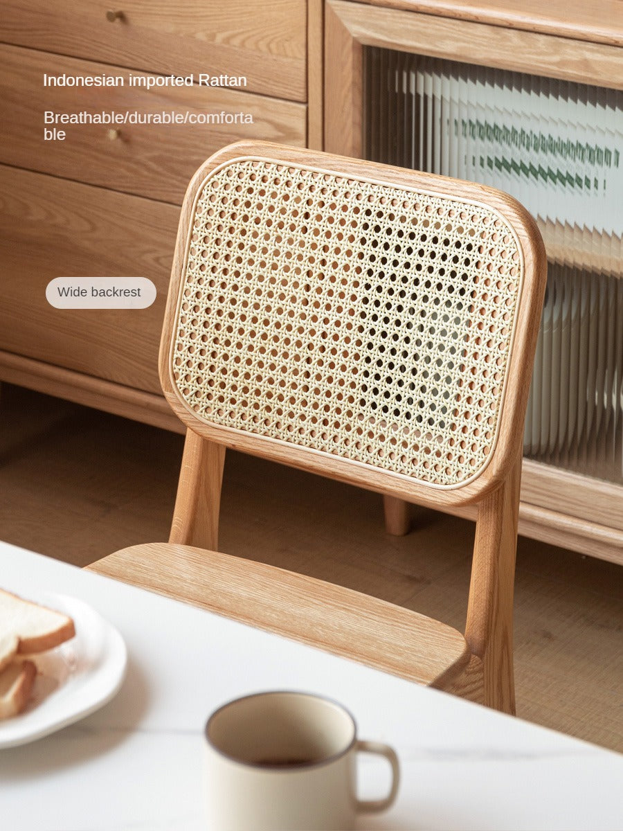 4 pcs - Oak, Ash Solid Wood Rattan Dining Chair