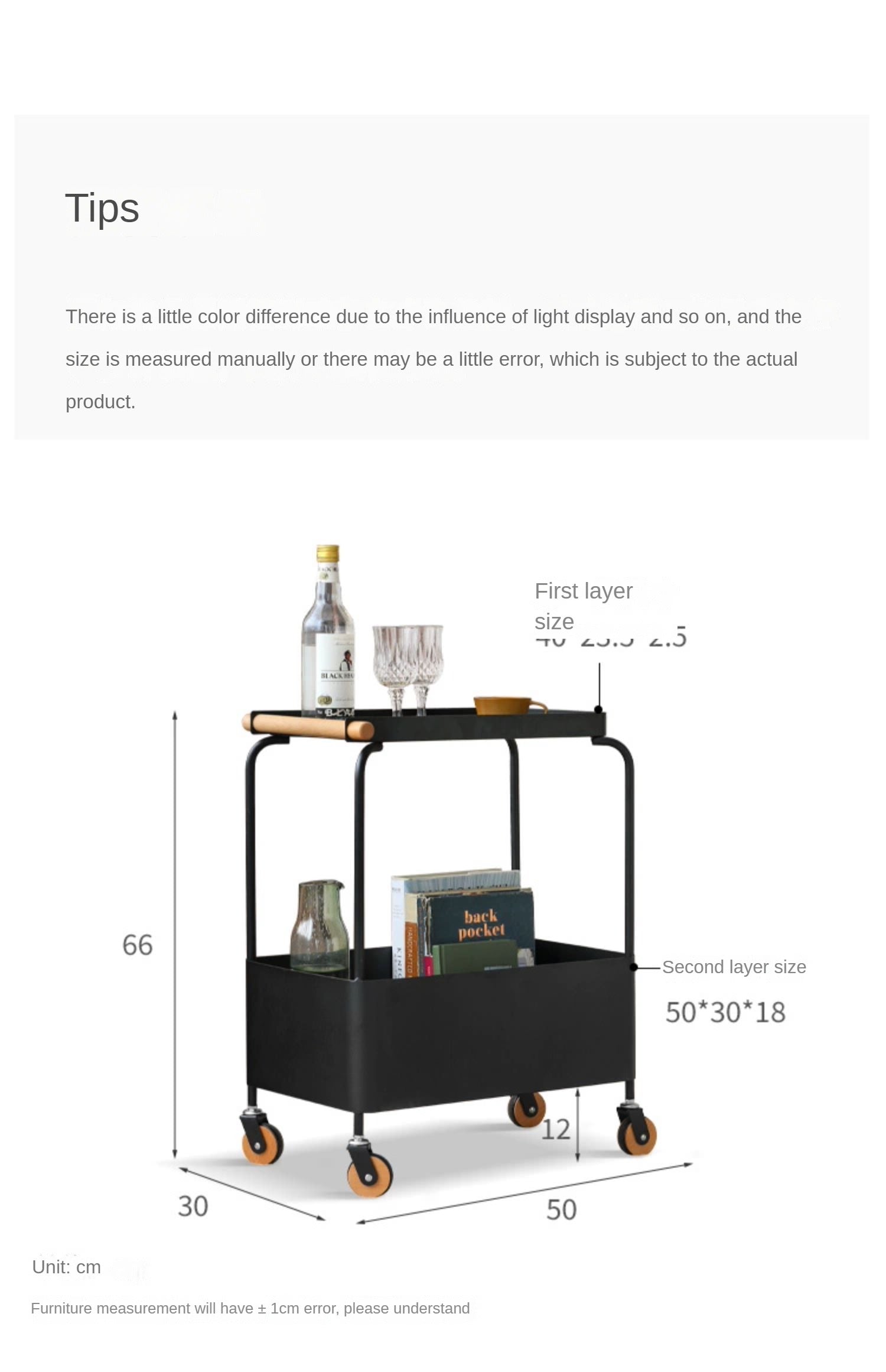 Storage Rack, Movable Small Cart