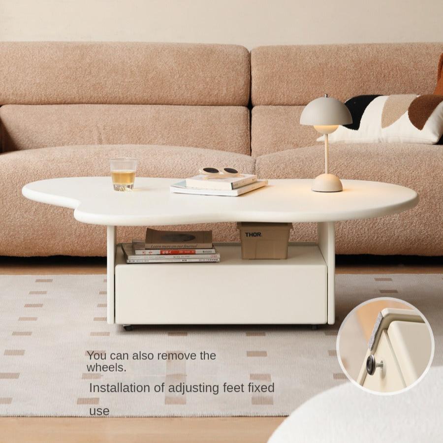 Poplar Solid Wood Cloud Cream Style Coffee Table