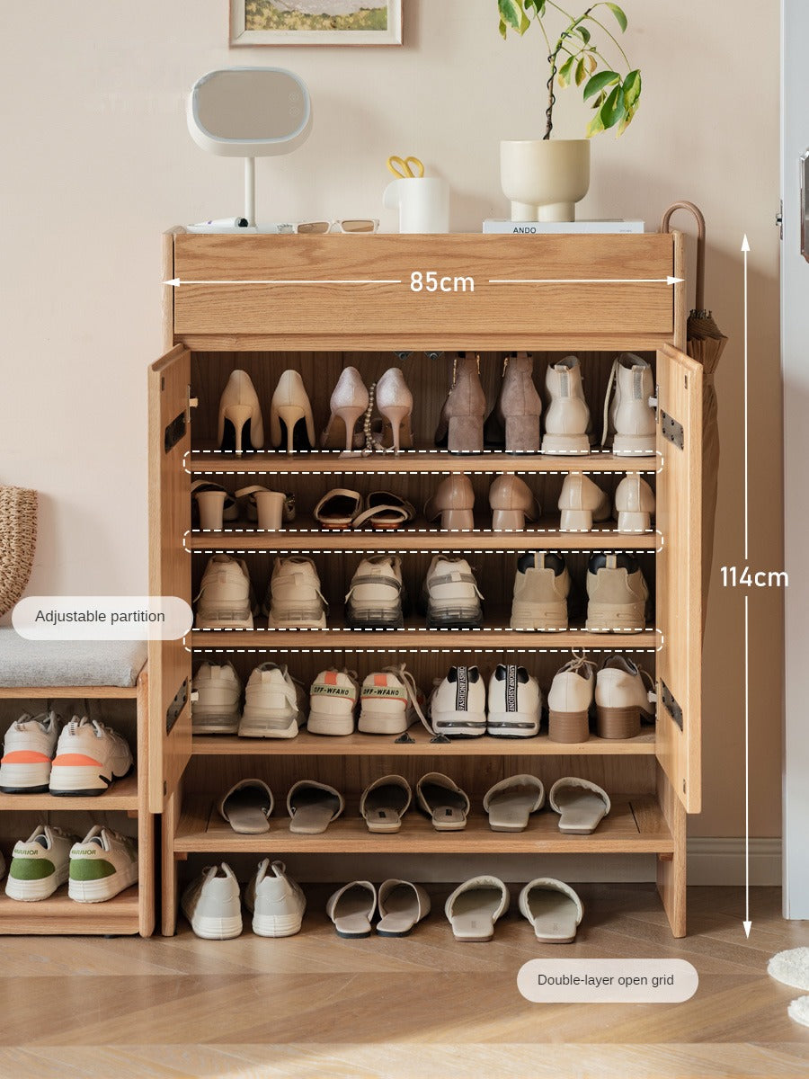 Oak Solid Wood Nordic Rock Slab Shoe Cabinet