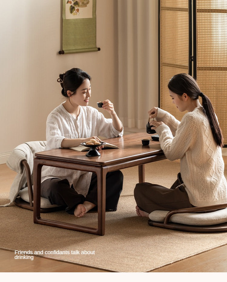 Black Walnut Solid Wood Tatami Small Tea Table.