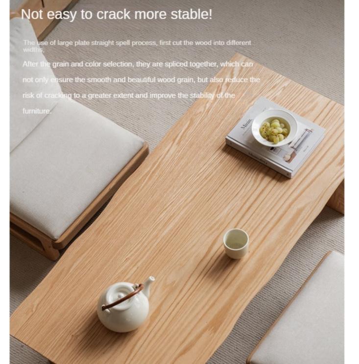 Ash, Birch, Oak Solid Wood Minimalist Square Japanese Style Tea Table