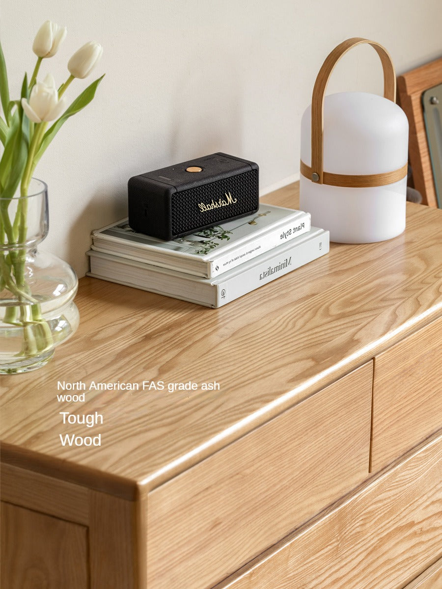 Ash Solid Wood chest of drawers Storage Drawer Cabinet)