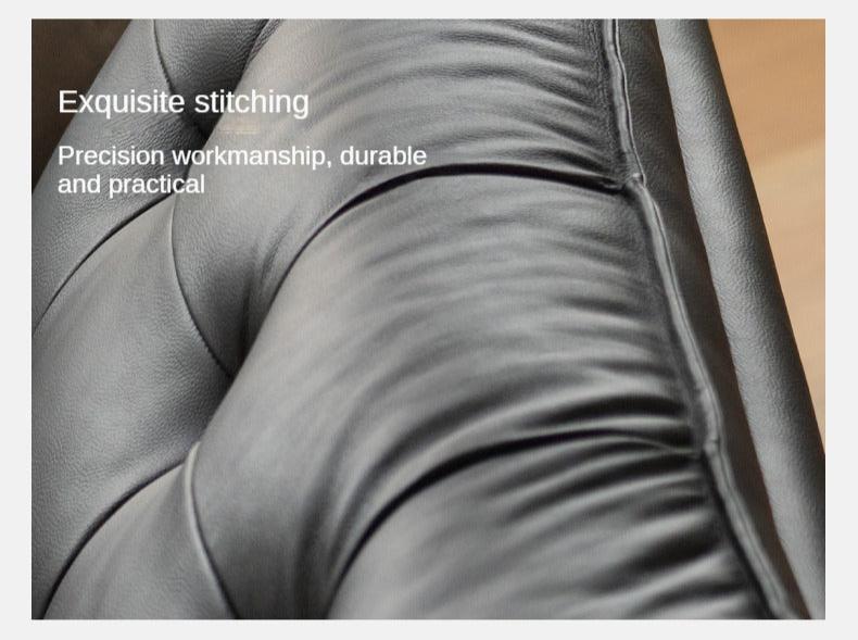 Genuine Leather Oversized Tufted Deep-Cushion Sofa