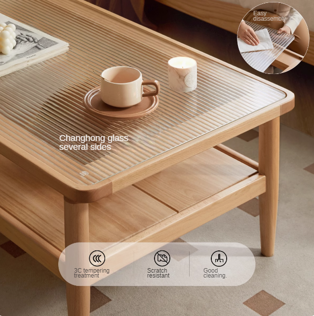 European Beech Solid Wood Nordic Coffee Table