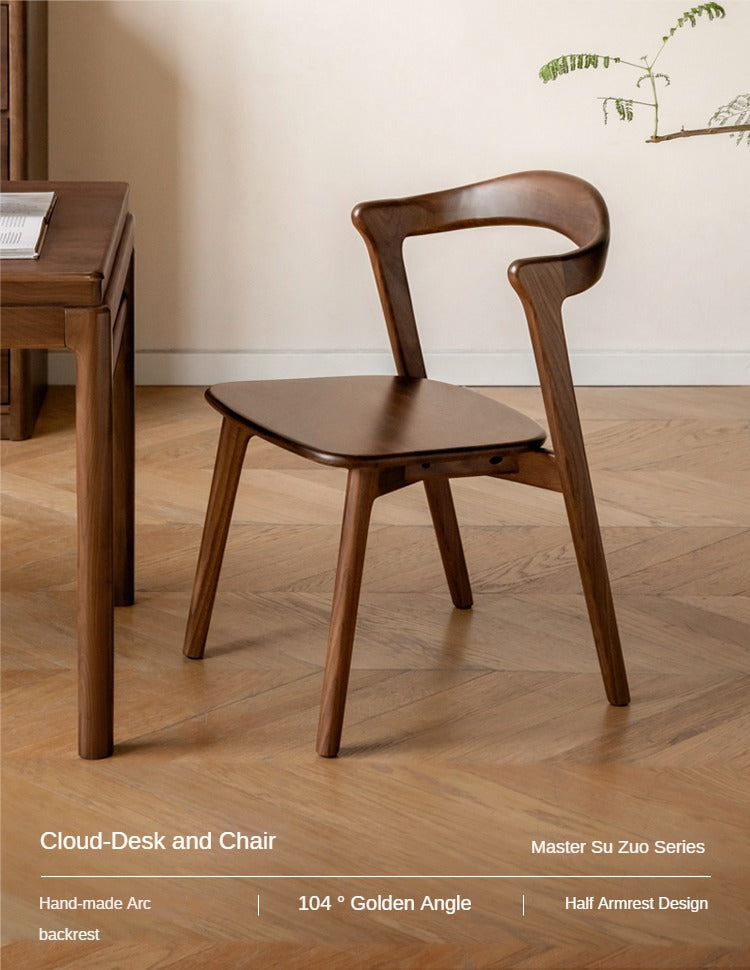 Black Walnut, Ash Solid Wood Dining Chair