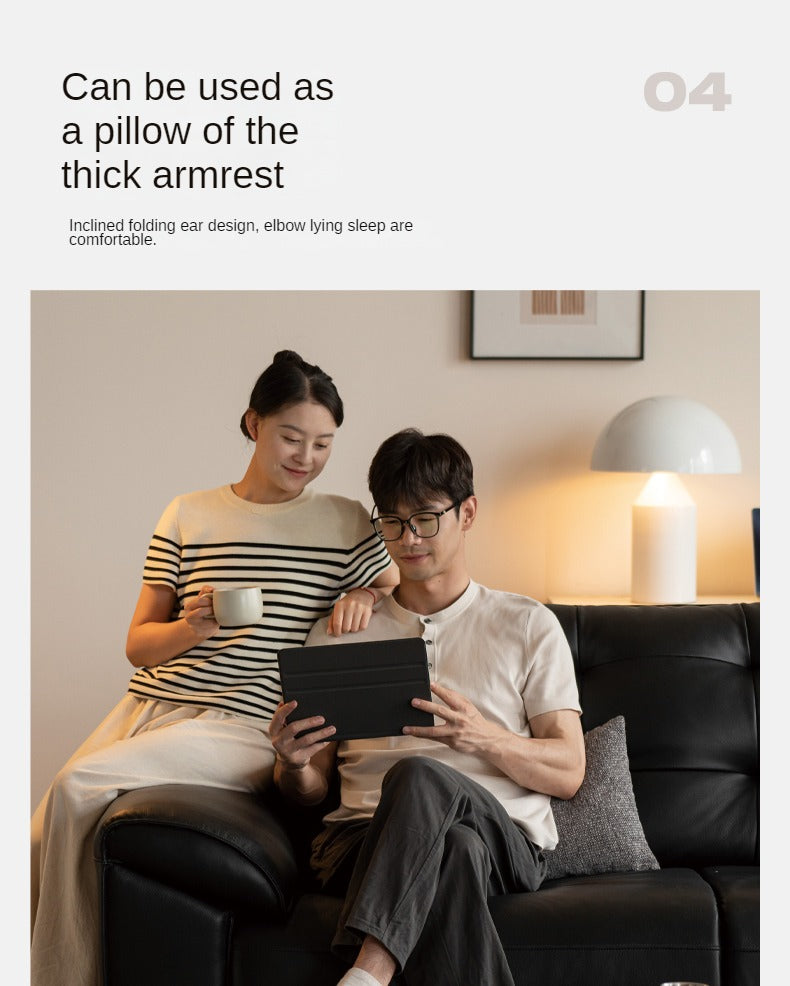 Genuine Leather Oversized Tufted Deep-Cushion Sofa