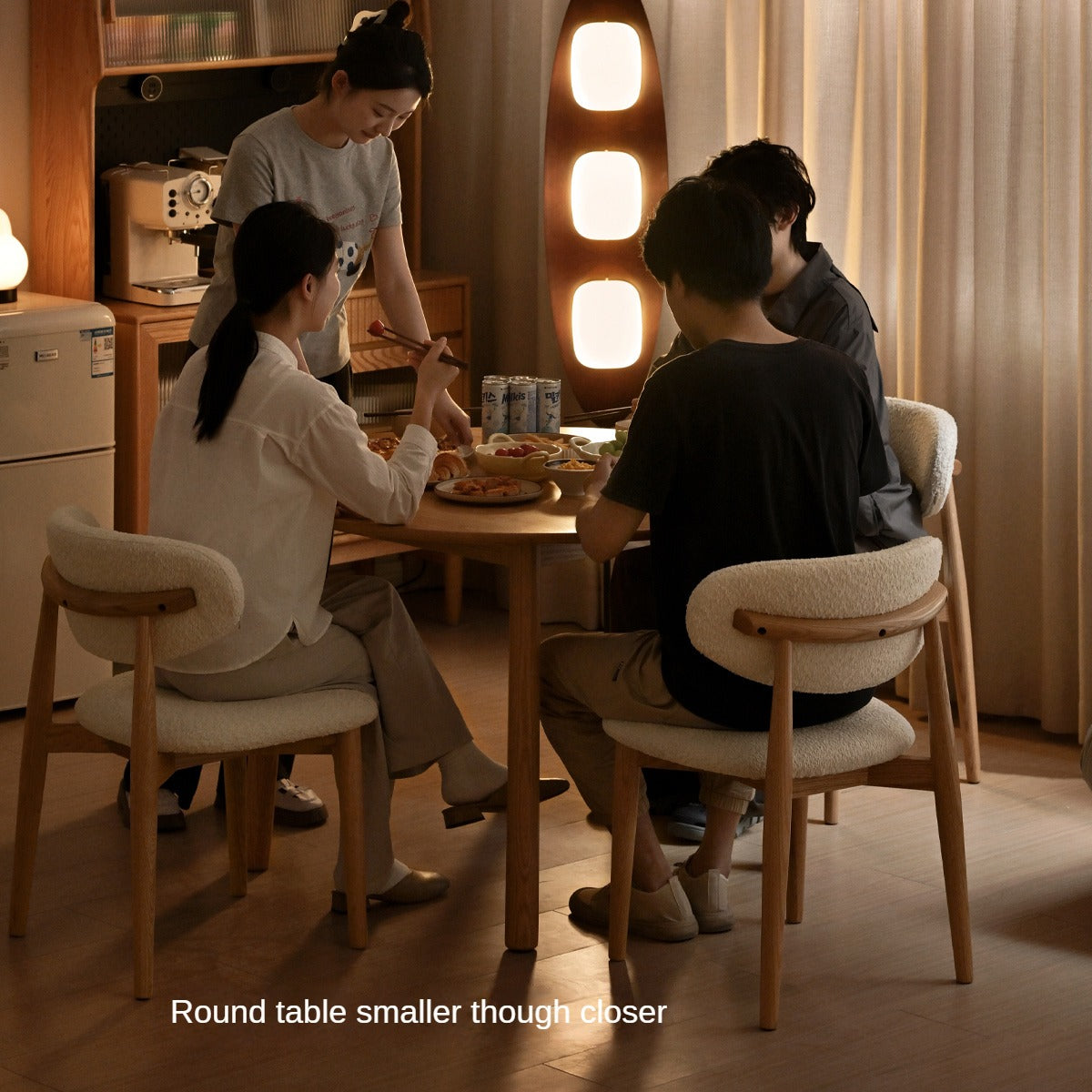 Oak Solid Wood Round Dining Table