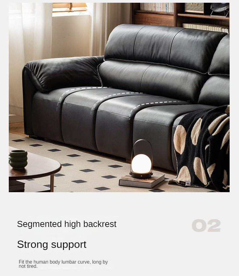 Leather First Layer Yellow Cowhide Piano Key Leather Sofa,