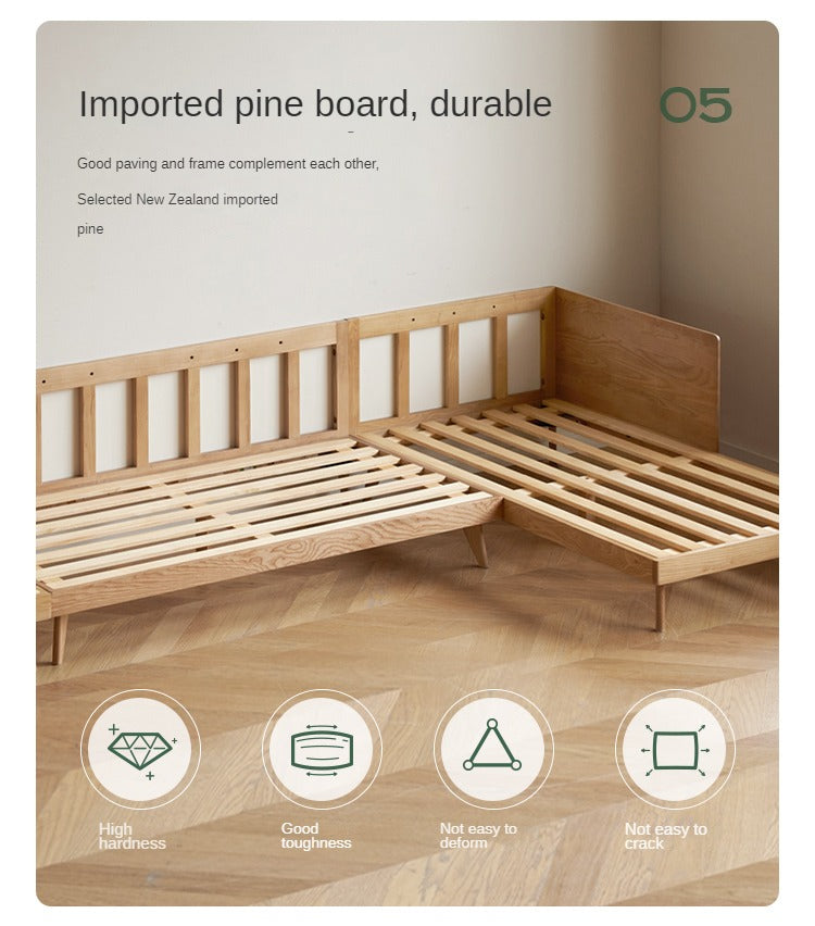 Ash Solid Wood Fabric Sofa.