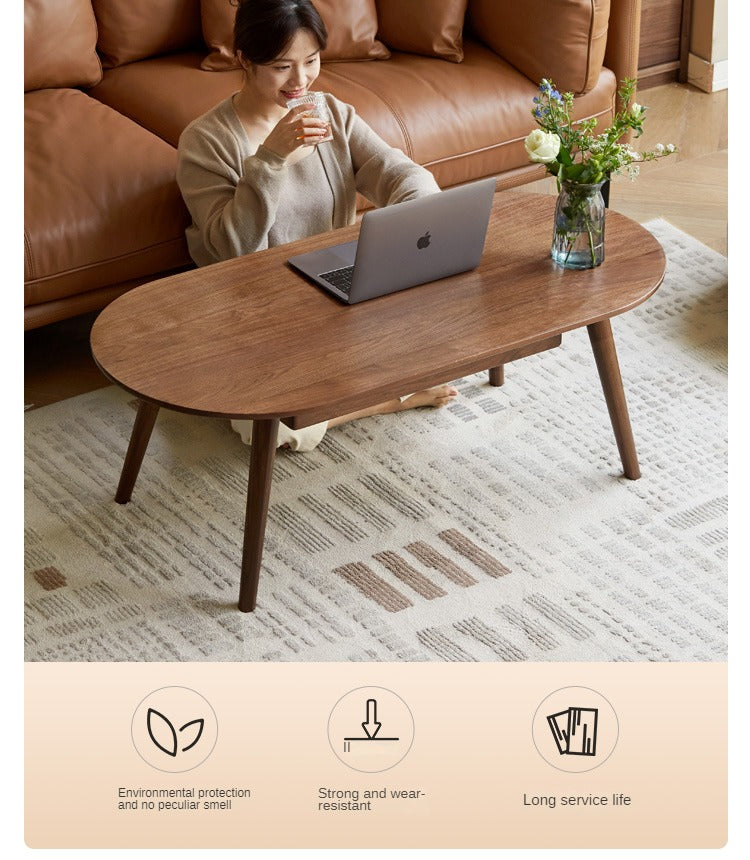 Black Walnut Solid Wood Capsule Coffee Table