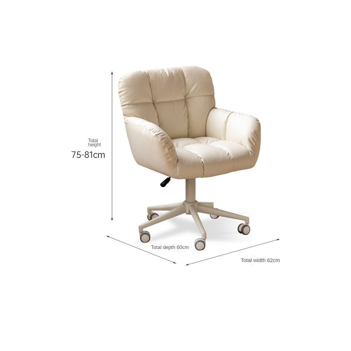Organic Leather Cream Movable Makeup Chair