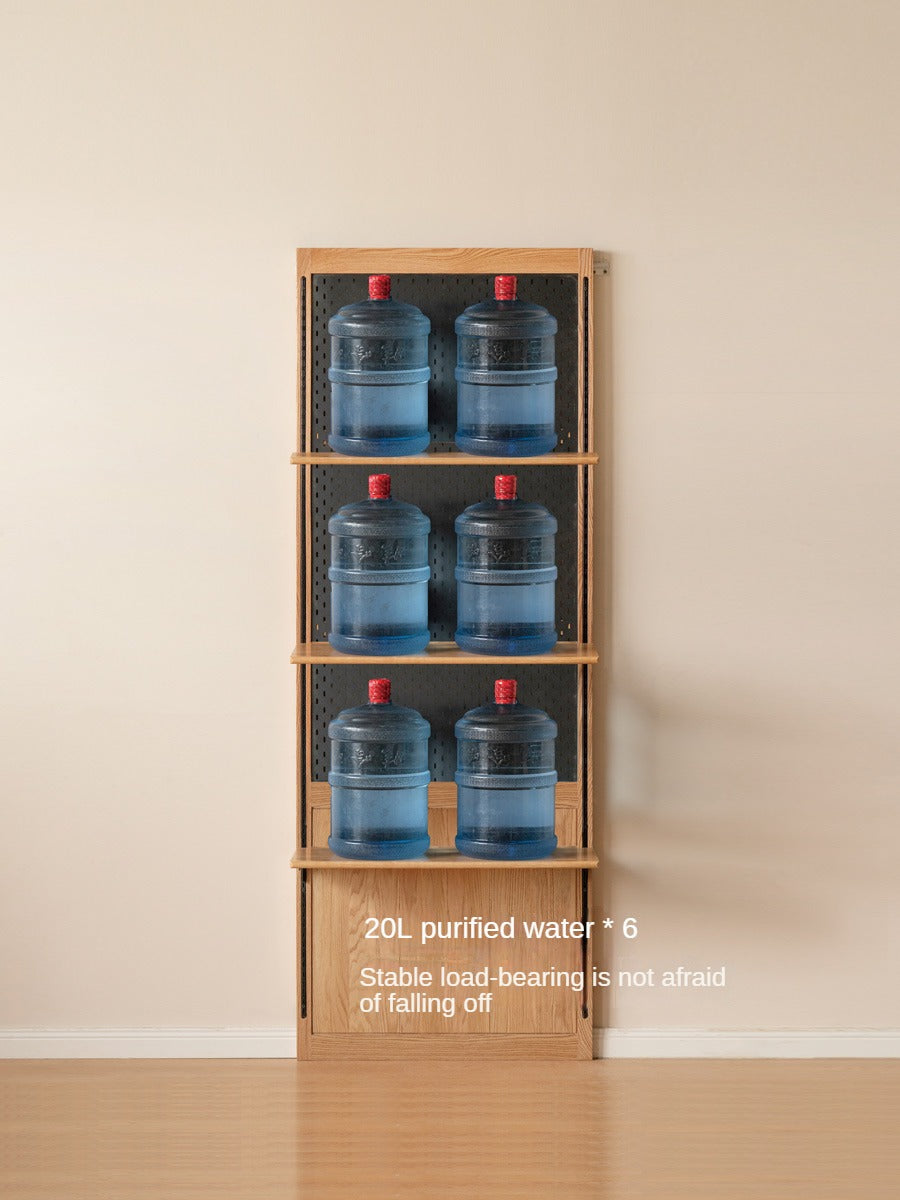 Oak Solid Wood Wall Hanging System, Storage Rack Combination
