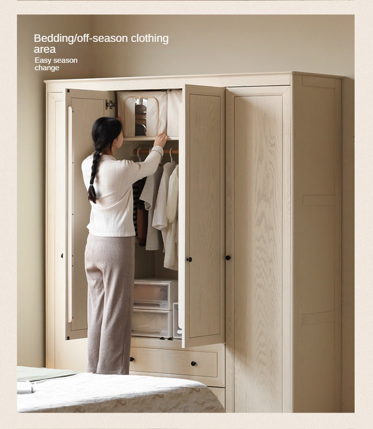 Oak Solid Wood American Style Wardrobe.