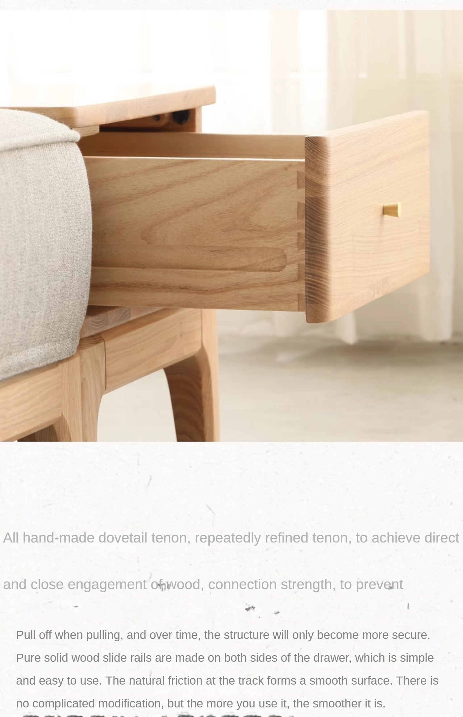 Ash Solid Wood Side Modern Corner Storage Side Table