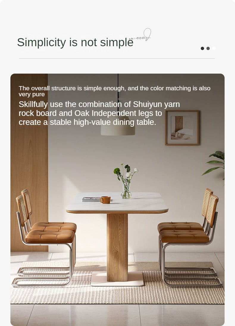 Oak Rock Plate Italian Standing Long Dining Table