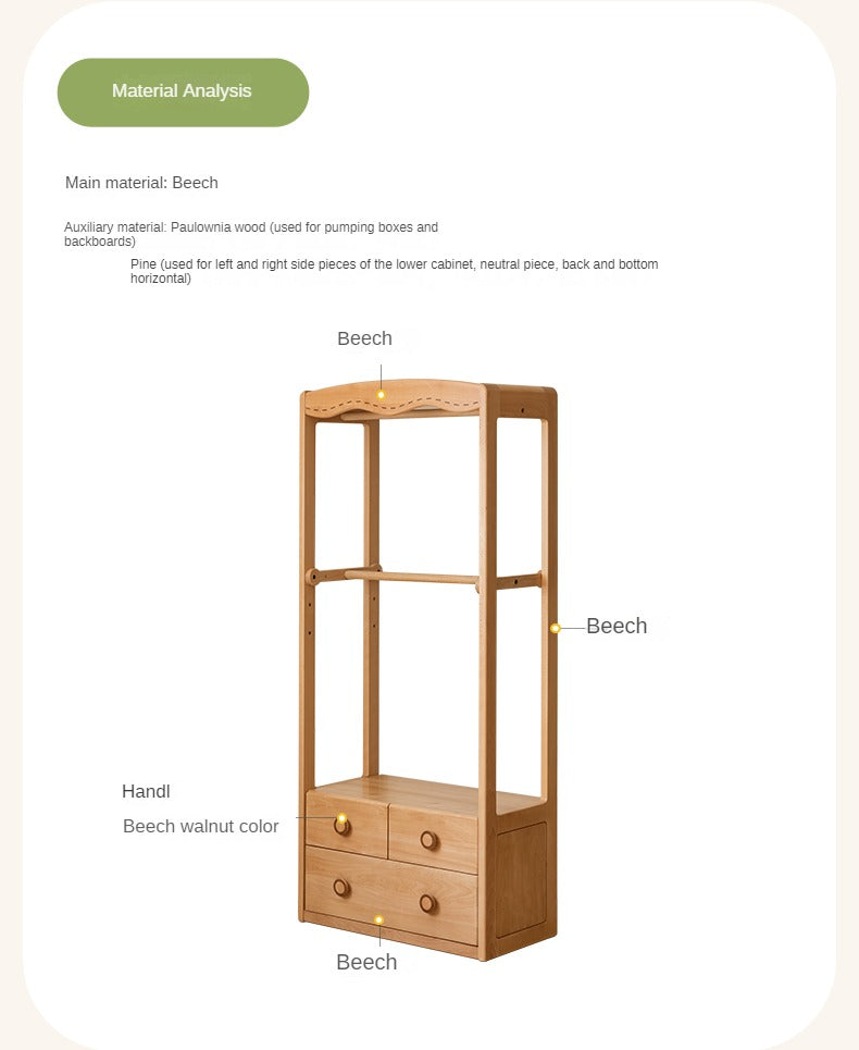 Beech Solid Wood Children's Wardrobe Hanger