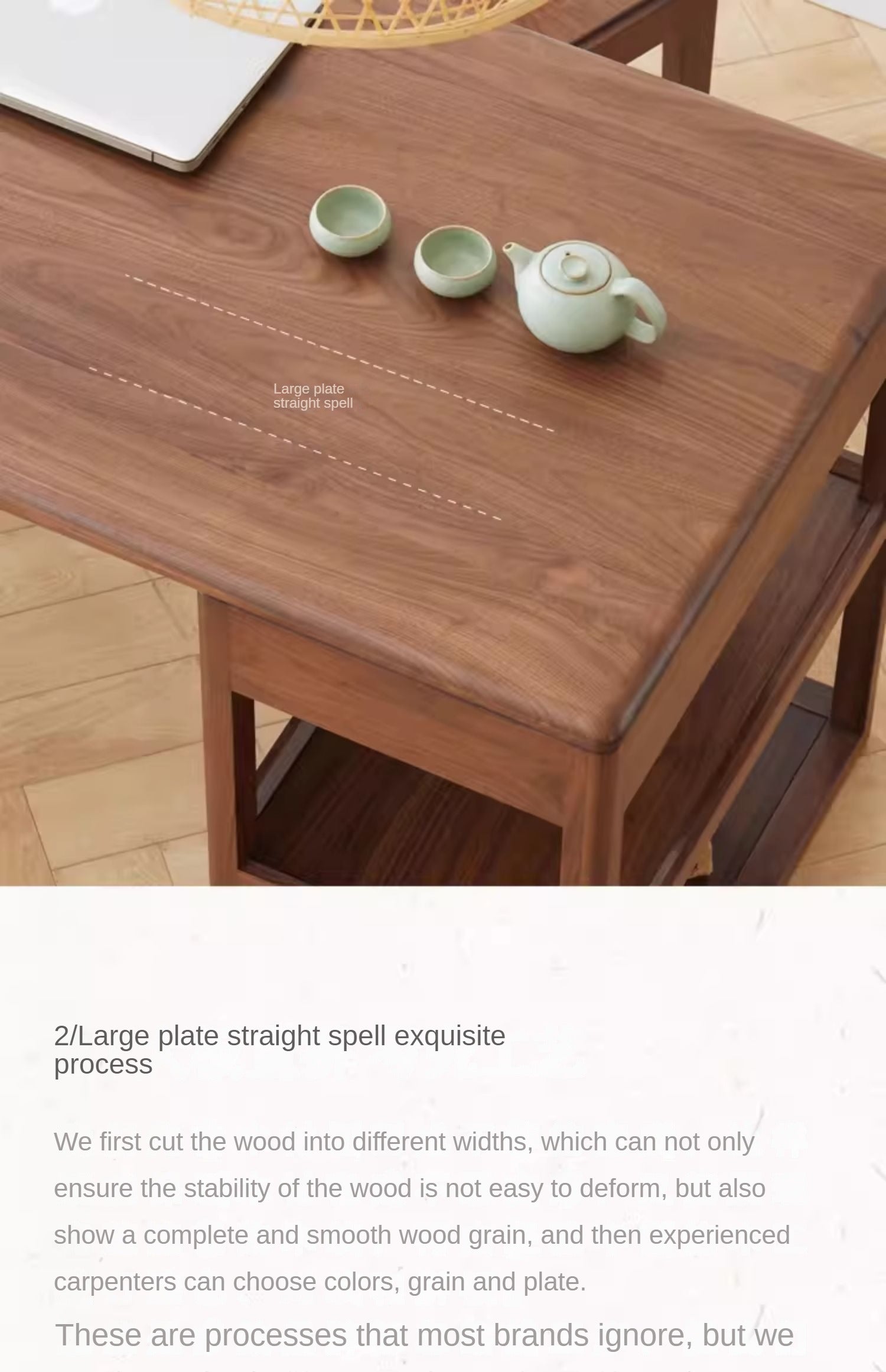 Black Walnut Solid Wood Modern Study Desk