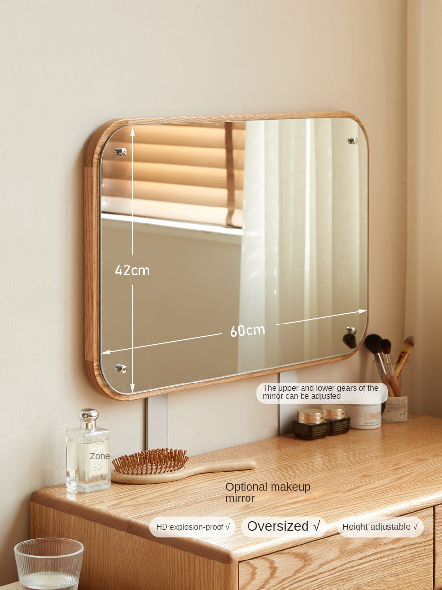 Solid Rubberwood, Oak, Beech Solid Wood Retractable Dressing Table Modern.