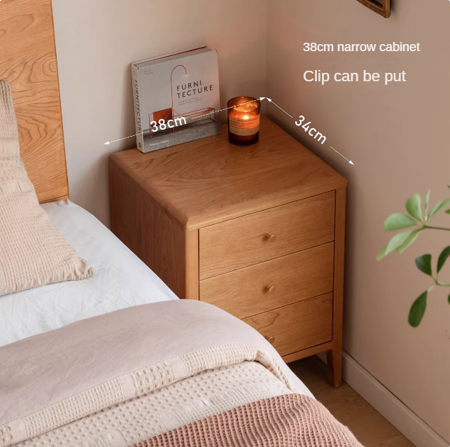 Cherry Solid Wood Floor Three Drawer Nightstand