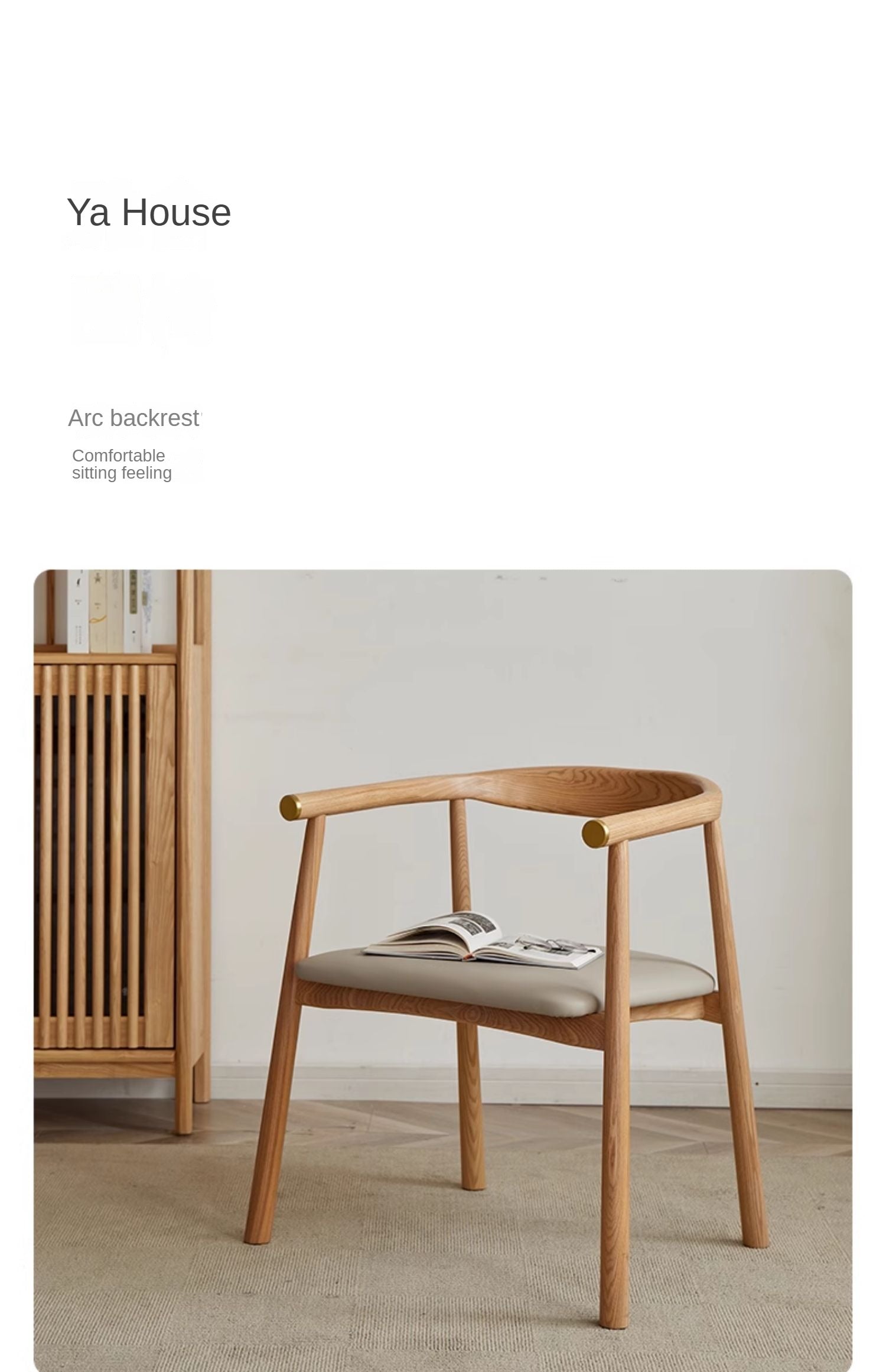 Ash Solid Wood Dining Soft Chair