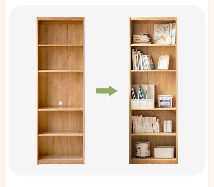 Oak Solid Wood Small Kids Bookshelf.