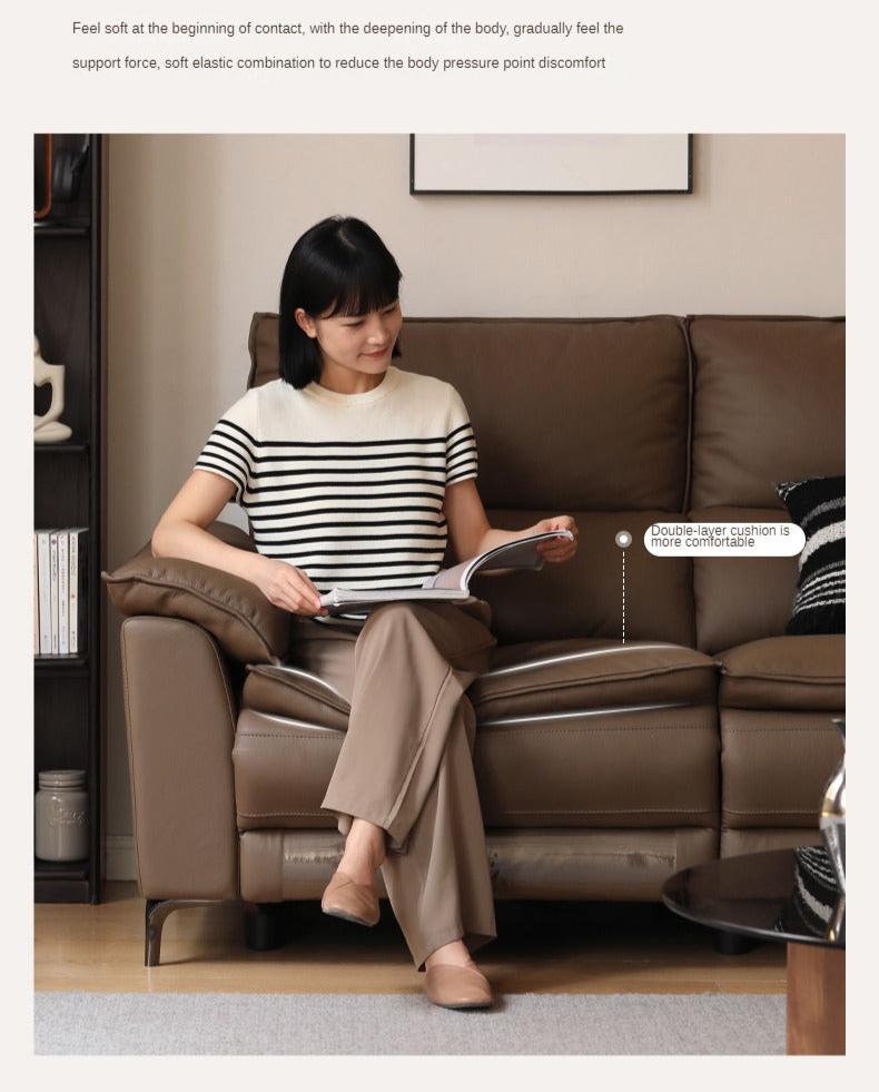 Leather Electric Dual-purpose Cowhide Sofa.