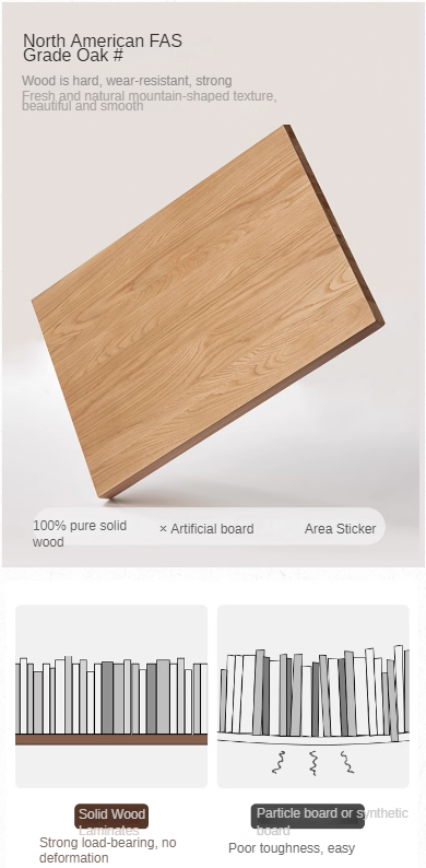 Oak Solid Wood Floor-standing Narrow Bookshelf.