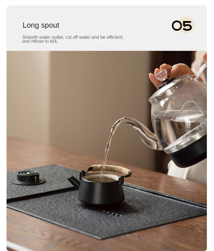 Oak, Black Walnut Solid Wood Retractable Modern Tea Table